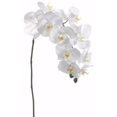 Imagem de Flores Artificiais 2 Hastes De Orquídeas Grande Branca - La Caza Store