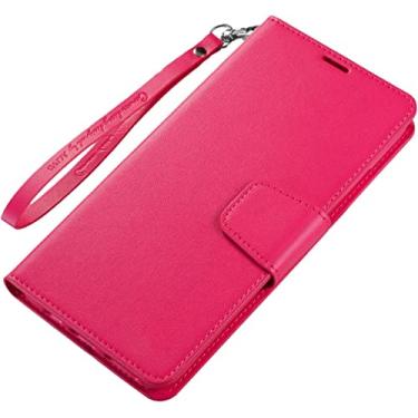 Imagem de HAZELS Capa carteira para iPhone 13/13 Mini/13 Pro/13 Pro Max, capa protetora de TPU de couro premium com suporte de slots de cartão (cor: vermelho, tamanho: 13 6,1 polegadas)