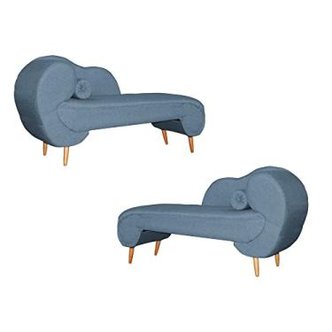 Imagem de Kit 02 Divãs Melissa Lado Direito e Esquerdo Linho Cores - DS Estofados