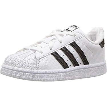 Imagem de Tênis casual Adidas para meninos Grade School Superstar #B42369, Ftwwi-t/Cblac/Ftwwht, 6.5 Big Kid