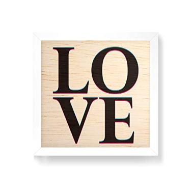 Imagem de Arte Maníacos Quadro decorativo com moldura caixa branca em Madeira - Love - 30x30cm