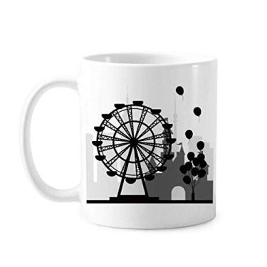 Imagem de Caneca de cerâmica para parque de diversões com roda-gigante de balão, caneca de porcelana para café