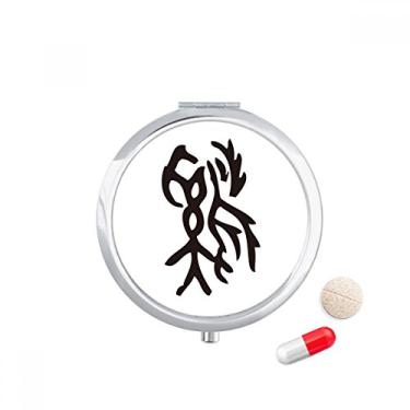 Imagem de Bones Inscriptions Caixa de comprimidos de galo do zodíaco chinês, recipiente de armazenamento de remédios