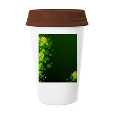 Imagem de Caneca de cerâmica Clover Gold Ireland St. Patrick's Day Caneca de café bebendo vidro cerâmica copo