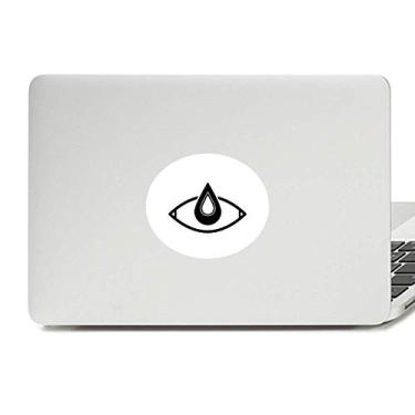 Imagem de Adesivo de laptop com estampa de vetor preto para decoração de olhos, decalque de notebook
