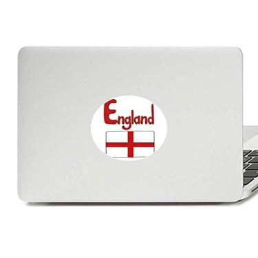 Imagem de Adesivo de notebook com estampa vermelha da bandeira nacional da Inglaterra com emblema de vinil