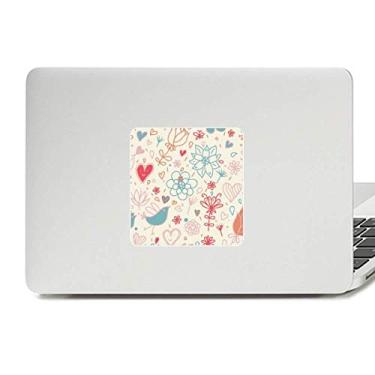 Imagem de Adesivo de vinil para laptop com flores de pássaro para decoração de PC