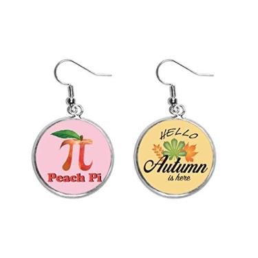 Imagem de Calculating Mathematical Pi Brinco de pêssego com pingente de folha de outono