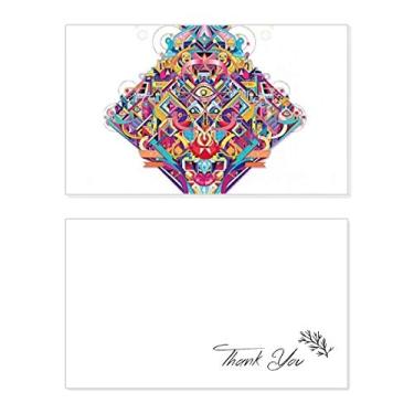 Imagem de Cartas de baralho de diamantes, padrão geométrico, cartão de agradecimento, papel de aniversário, agradecimento de casamento