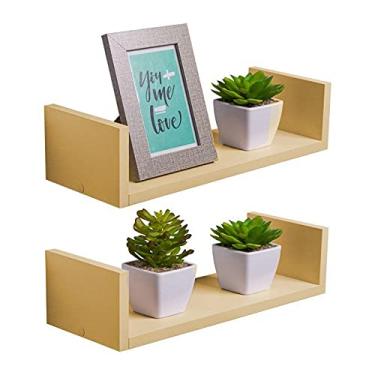 Imagem de Kit 2 Prateleiras U 30 x 10cm Bege Claro Suporte Invisível