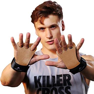 Imagem de AEOLOS – Aderência de couro para ginástica – Ótimo para ginástica, levantamento de peso, Kettlebells e treinamento de cruz, 6#Latest Style Brown(2 layers leather), X-Small