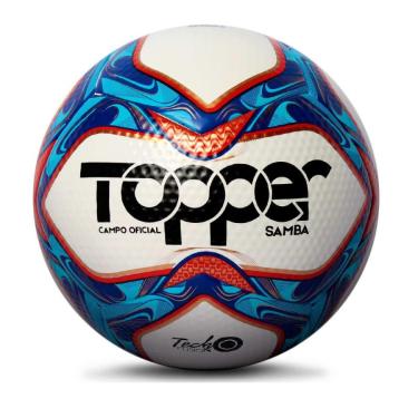 Imagem de Bola Topper Samba TD1 Campo Branca e Azul