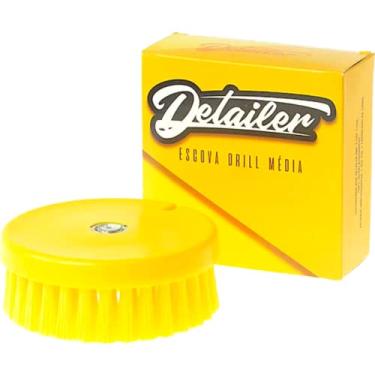 Imagem de Escova Drill Furadeira Limpeza Automotiva Cerdas Media Limpa Sofa Banco Estofados Detailer