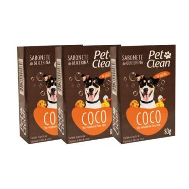 Imagem de Kit 3 Sabonete De Coco Pet Clean 80G