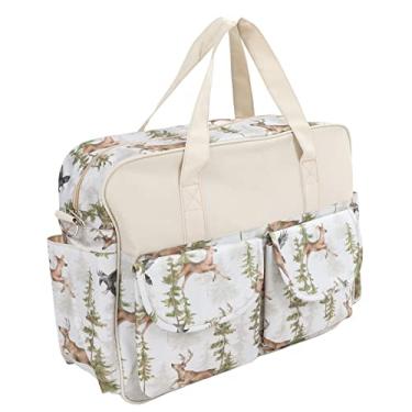 Imagem de Bolsas para Troca de Fraldas, Bolsa Interna Macia para Fraldas Multibolsos para Mamãe e Papai (alce da floresta)