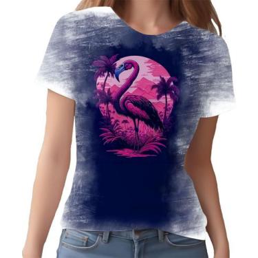 Imagem de Camiseta Camisa Estampada T-Shirt Flamingo Ave Cor Rosa 1 - Enjoy Shop