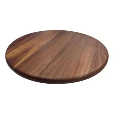 Imagem de Bandeja Giratória Premium 360º Madeira Acácia Natural 38cm