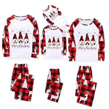 Imagem de Conjuntos de Natal para a família combinando Estampas de letras e calças xadrez ammies roupa de dormir, Infantil, 2-3Years