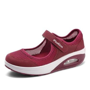Imagem de Tenis Feminino Casual Casuais Academia Calçados Caminhada Antiderrapante Tênis (35,red)