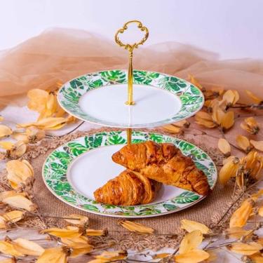 Imagem de Prato Duplo - Floral Verde