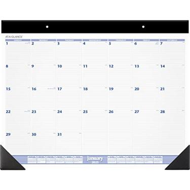 Imagem de Calendário de mesa 2023 da AT-A-GLANCE, almofada mensal para mesa, 61 x 48 cm, jumbo, azul/cinza (SW23000)