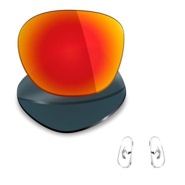 Imagem de Mryok Lentes de reposição polarizadas e peças de nariz para Ray-Ban RB4333D 55 mm - Vermelho fogo