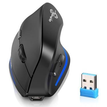 Imagem de ECHTPower Mouse Ergonômico Sem Fio, Vertical com DPI Ajustável 2400/1600/1000, Recarregável com Luz LED, para Laptop/PC/Windows/macOS