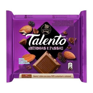 Imagem de Chocolate Talento Amêndoas E Passas 85G - Garoto