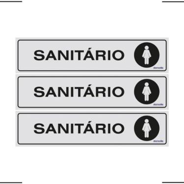Imagem de Combo 3 Placas De Sinalização Sanitário Feminino 30x7 Ekomunike - B-526 F9e