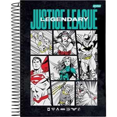 Imagem de Caderno Espiral Univ CD 10 Matérias 160 Fls Liga Da Justiça Quadrinhos Branco Jandaia