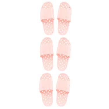 Imagem de PRETYZOOM Chinelos De Banho 3 Pares chinelos sandálias de casa para mulheres sandalias con para mujer chinelo oco chinelo feminino verão sapatos de lazer homem e mulher plástico rosa