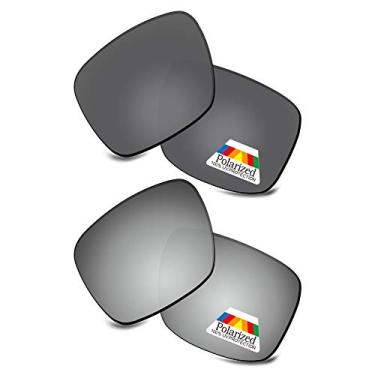 Imagem de Bwake Lentes de reposição para óculos de sol Oakley Holbrook Mix OO9384 - preto + prata polarizado