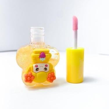 Imagem de Kit 3 Lip Gloss Glitter Formato Borboleta Infantil Com Bonequinha Fofo