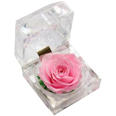 Imagem de Chewtoyo Rosa decorativa moderna com caixa de armazenamento portátil falsa realista flor artificial
