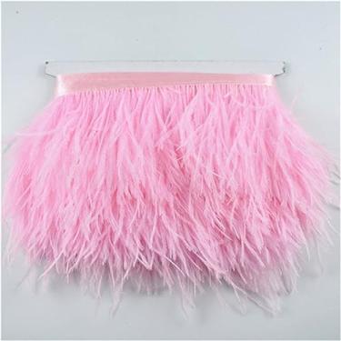 Imagem de 10 metros de penas de avestruz na fita 8-10 cm franja de saia em fita guarnições de penas de avestruz guarnições de costura cor 27