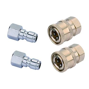 Imagem de CREEXEON Conjunto adaptador de conexão rápida de 0,6 cm para lavadora de pressão, conectores de liberação rápida de 1/4, 2 pares