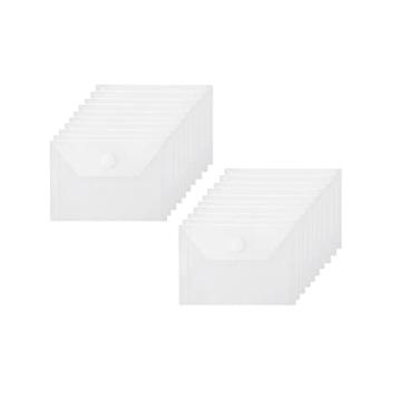 Imagem de YESSART Envelopes de plástico 3x5 com fecho de gancho, suporte de armazenamento para recibos de cupom, pacote com 20