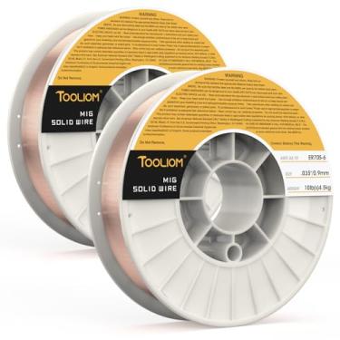 Imagem de TOOLIOM ER70S-6 0,035" (0,9 mm) Fio de solda sólido MIG em carretel de 4,5 kg, 2 peças, compatível com TL-200M Pro TL-250M Pro