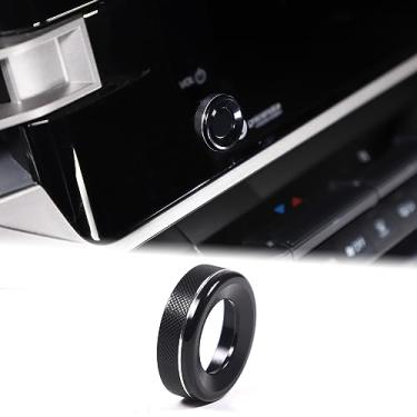 Imagem de Aunginsy Tampa de acabamento de botão de volume de som de console central de alumínio compatível com Toyota Tundra/Sequoia 2022-2023 anel de proteção de botão de volume de carro multimídia botão de