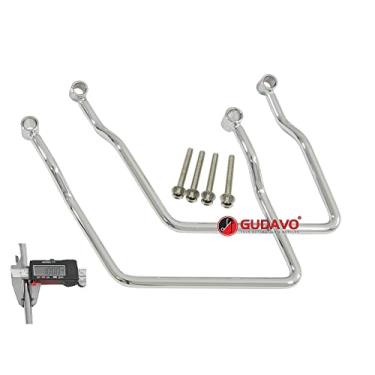 Imagem de GUDAVO Barras de suporte para alforjes de bagagem compatíveis com Honda Rebel CMX 500/300 VT 600 / VLX 600 Shadow Yamaha XVS 650 DRAGSTAR