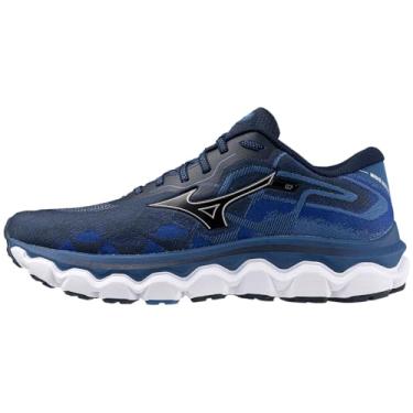 Imagem de Mizuno Tênis de corrida masculino Wave Horizon 7, Vestido azul/prata, 9.5