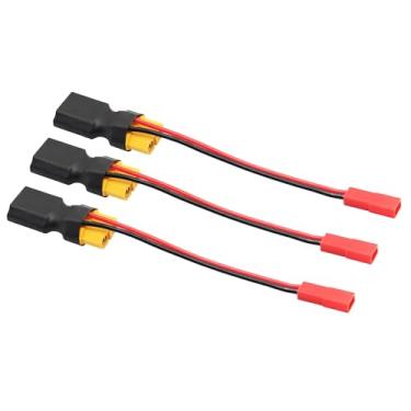 Imagem de 3 peças XT60 adaptador conector macho para fêmea com plugue fêmea JST cabo de lítio RC, para RC 2 pares de bateria drone quadricóptero