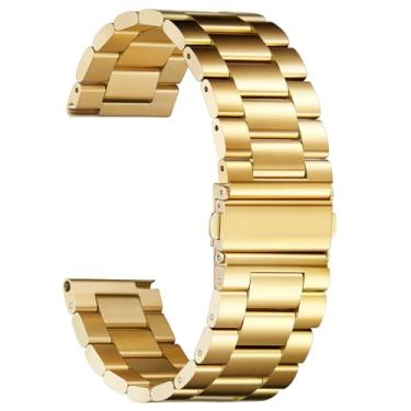 Imagem de Nelumbo Pulseiras de relógio de corrente de metal de liberação rápida, pulseira executiva de aço inoxidável sólido de 22 mm para Samsung Gear S3/Galaxy Watch 46 mm (2019)/Galaxy Watch 3 de 45 mm