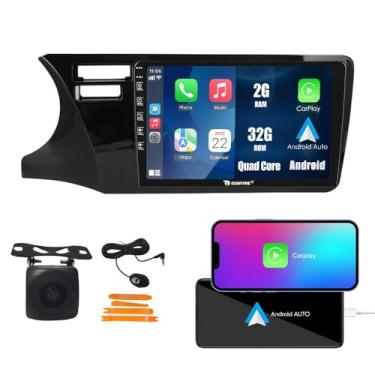 Imagem de Kunfine Car CarPlay Android Navegação Automática Rádio GPS Estéreo Câmera Reversa Tela IPS Touchscreen Tablet Pad Media Player para Honda City 2014-2017 (LHD), se Aplicável Quad Core 2G + 32G