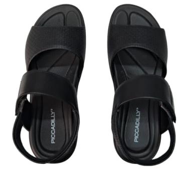 Imagem de Piccadilly, Sandália Femminina Piccadilly Fascite Anabela S Médio Preto Cor:Preto;Tamanho:34