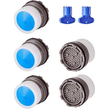 Imagem de Aerador de torneira de 5 peças – arejadores de torneira de água com inserção de peças de reposição para banheiro ou cozinha, 1,2 GPM, 16,5 mm/0,64 polegadas