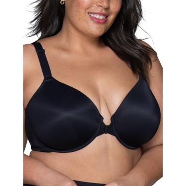 Imagem de Vanity Fair Sutiã feminino com fecho frontal completo, suave nas costas, bojos levemente forrados até DDD, Preto, 44D