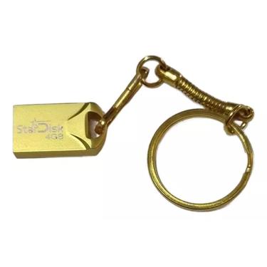 Imagem de Pendrive Mini Chaveiro 4 Gb Usb 2.0 Dourado Stardisk