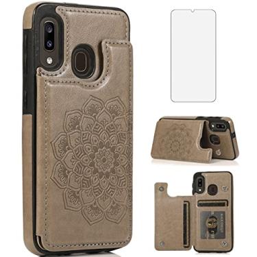 Imagem de Asuwish Compatível com Samsung Galaxy A10e/A20e e protetor de tela de vidro temperado com compartimento para cartão de celular com suporte flip para celular Glaxay A 10e 10ae S102DL Galaxies 20e 20ae