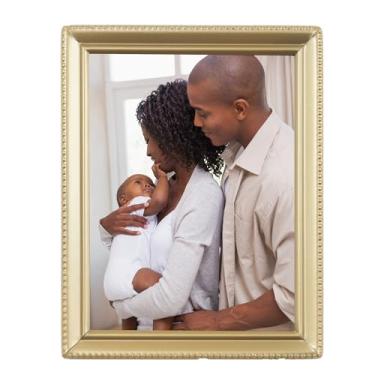 Imagem de Lawrence Frames Design de borda de contas, 10 x 12 cm, ouro acetinado